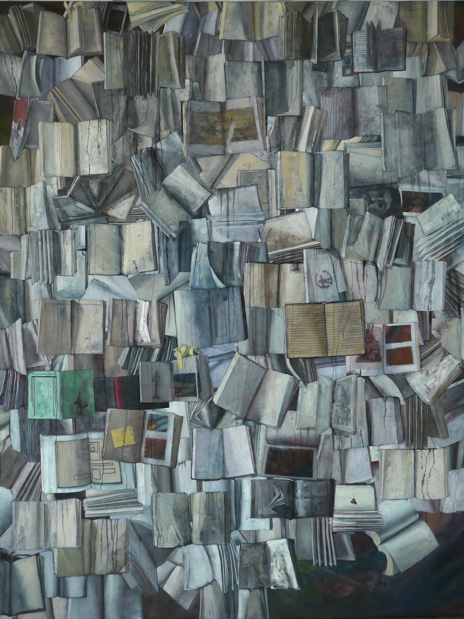 This is a painting I did in college called "Books" painting. It's a painting of books.